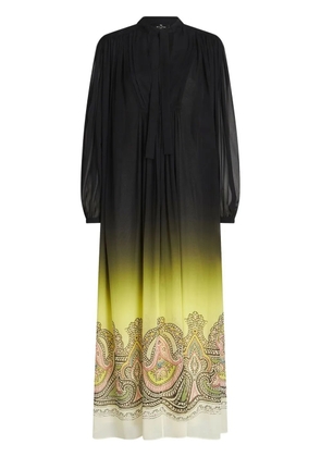 ETRO gradient effect paisley-print silk dress - Black