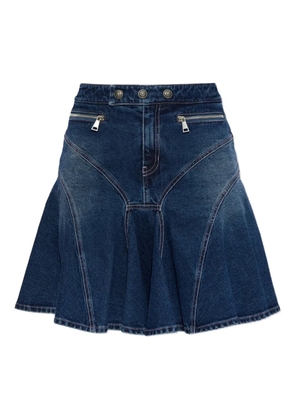 Versace Jeans Couture zip-detail mini skirt - Blue