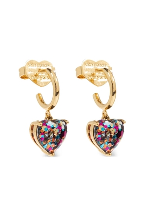 Kate Spade my love glitter heart earrings - Gold