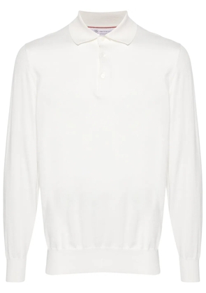 Brunello Cucinelli fine-knit cotton polo shirt - White