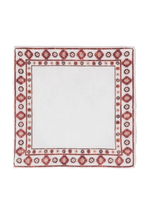 Brunello Cucinelli geometric-print wool scarf - White