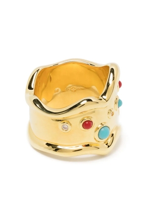 Eshvi crystal-embellished ring - Gold