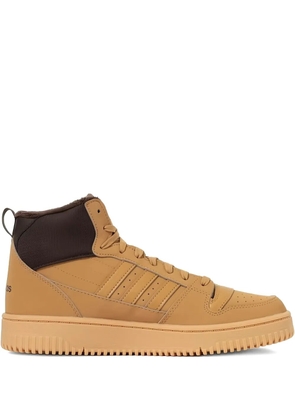 adidas three-stripe padded collar trainers - Brown