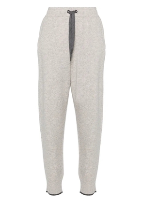 Brunello Cucinelli mid-rise cashmere track trousers - Grey