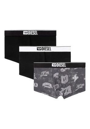 Diesel damien-d logo-waistband printed boxers set - Black