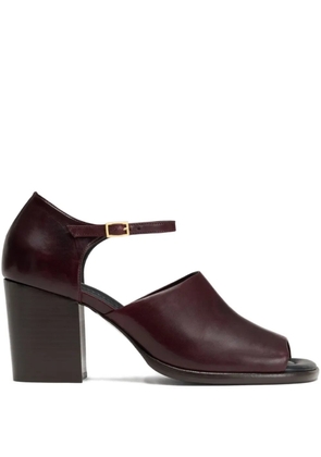 LEMAIRE 80mm square-toe block-heel sandals - Brown