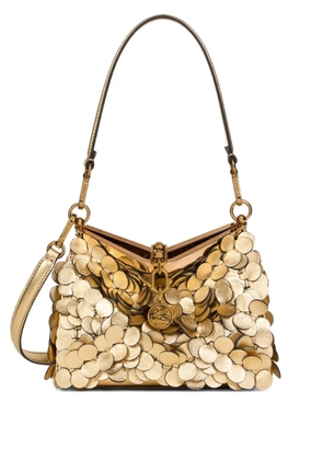 ETRO Vela laminated-sequin small shoulder bag - Gold