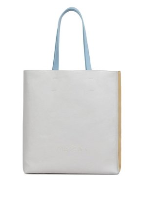 Marni logo-embroidered tote bag - Neutrals