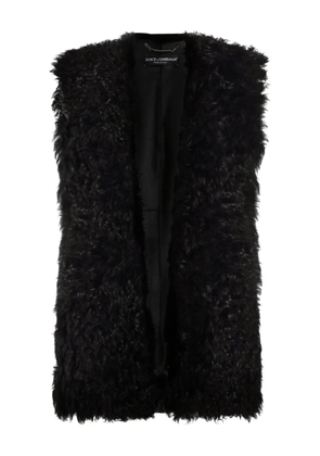 Dolce & Gabbana hooded shearling gilet - Black