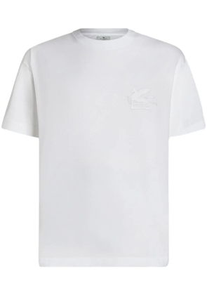 ETRO logo-embroidered cotton T-shirt - White