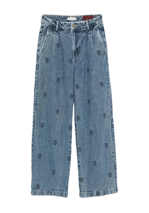 MAISON HOTEL Paco embroidered pleated jeans - Blue