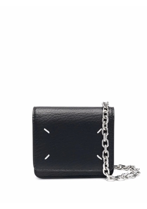 Maison Margiela four-stitch leather chain wallet - Black