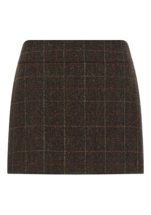 Alberto Biani herringbone tweed mini skirt - Brown