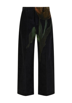 Marni x Slawn & Soldier tulip-print velvet trousers - Black