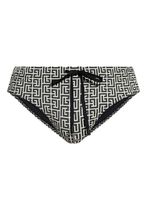 Balmain geometric-pattern swim briefs - Black
