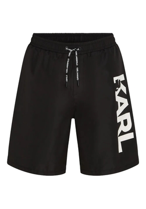 Karl Lagerfeld logo-print swim shorts - Black