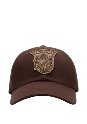 Burberry Thistle Shield gabardine baseball cap - Brown