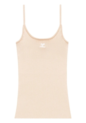 Courrèges Reedition ribbed tank top - Neutrals