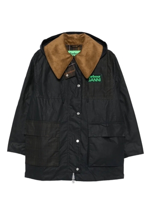 Barbour x Ganni waxed duffle coat - Black