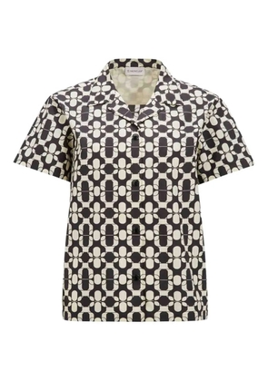Moncler geometric-print cotton shirt - Blue