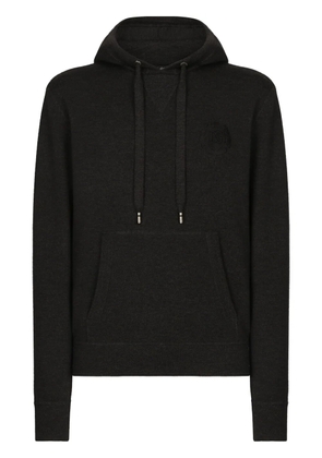 Dolce & Gabbana logo-embroidered hoodie - Grey