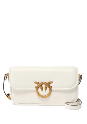 PINKO small Love bird-ring chain cross body bag - White