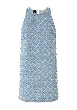 PINKO rhinestone-embellished mini dress - Blue