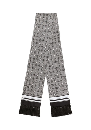 Dolce & Gabbana geometric-pattern fringed scarf - Black
