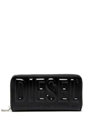 Diesel logo-embossed leather wallet - Black