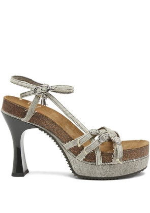 Diesel 105mm D-Woodstock platform sandals - Grey