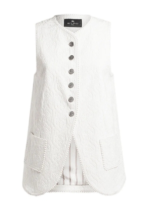 ETRO paisley-jacquard waistcoat - White