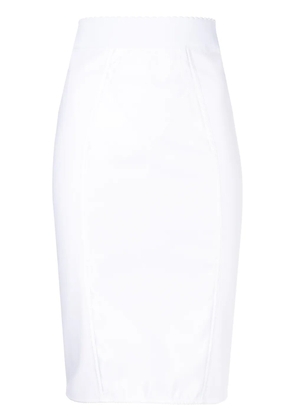 Dolce & Gabbana corset-detail satin pencil skirt - White