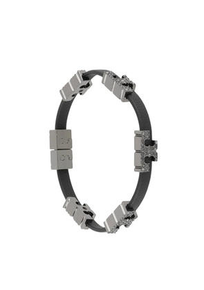 Tory Burch crystal-embellished logo plaque bracelet - Black