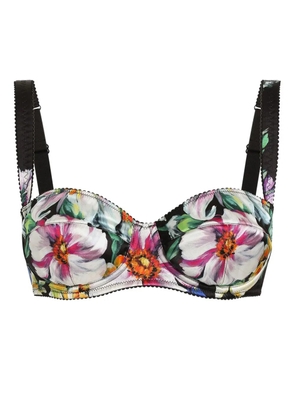 Dolce & Gabbana Rose Garden-print bra - Black