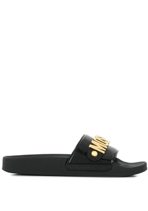 Moschino logo sandals - Black