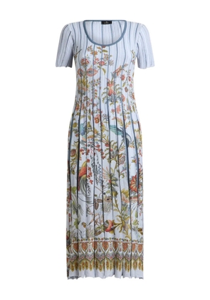 ETRO pleated floral-print midi dress - Blue