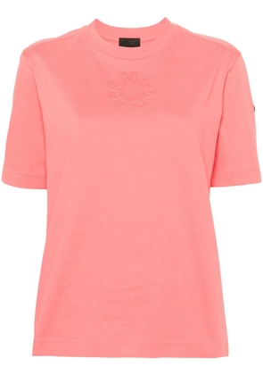 Moncler logo-embossed cotton T-shirt - Pink
