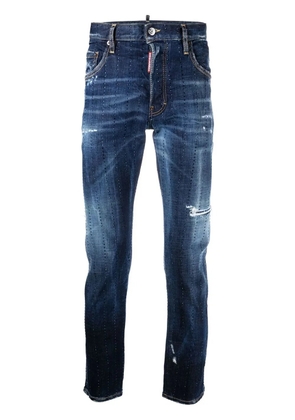 DSQUARED2 gem-embellished distressed jeans - Blue