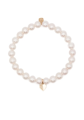 Sydney Evan 14K yellow gold pearl and diamond charm bracelet