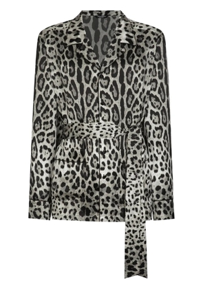 Dolce & Gabbana leopard-print silk shirt - Black