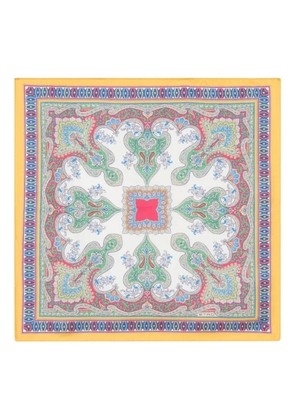 ETRO floral paisley silk pocket square - White