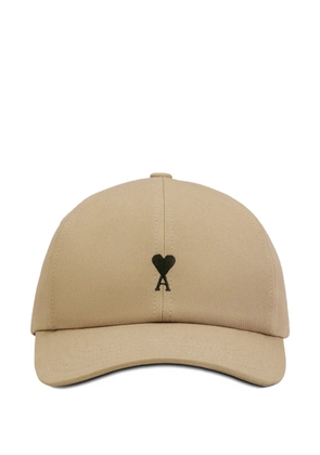 AMI Paris embroidery-logo cotton baseball cap - Neutrals