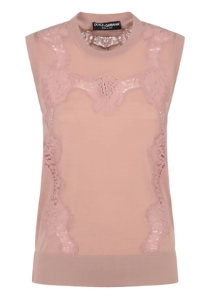 Dolce & Gabbana DNA lace detailing vest - Pink