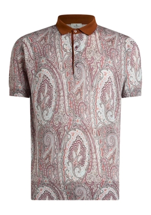ETRO floral paisley polo shirt - Brown