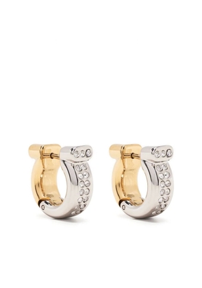 Ferragamo Gancini crystal-embellished hoop earrings - Silver