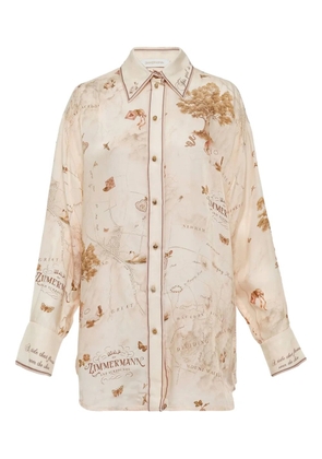 ZIMMERMANN map-print shirt - Neutrals