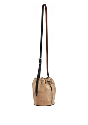 Maison Margiela drawstring-fastening suede bucket bag - Neutrals