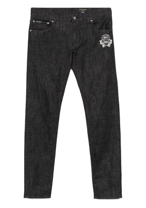 Dolce & Gabbana logo-patch skinny jeans - Black