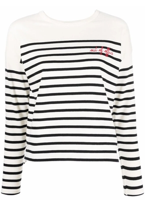 Maison Labiche striped organic cotton jumper - Neutrals