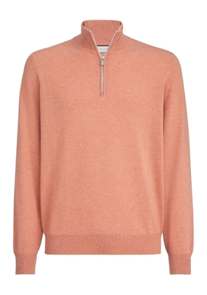Brunello Cucinelli half-zip cashmere sweater - Orange